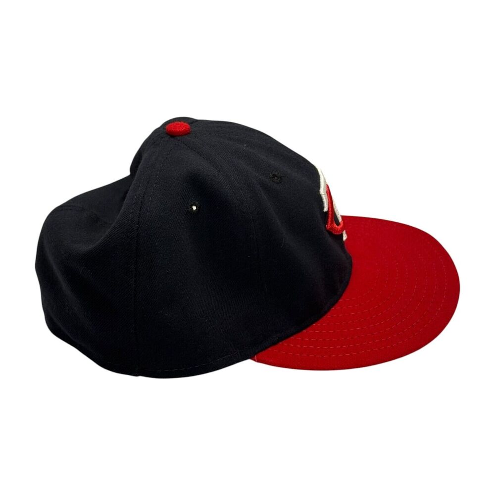 New Era 59fifty MLB Minnesota Twins Baseball Cap Men's 8 Black Red Fitted Hat - Picture 5 of 7